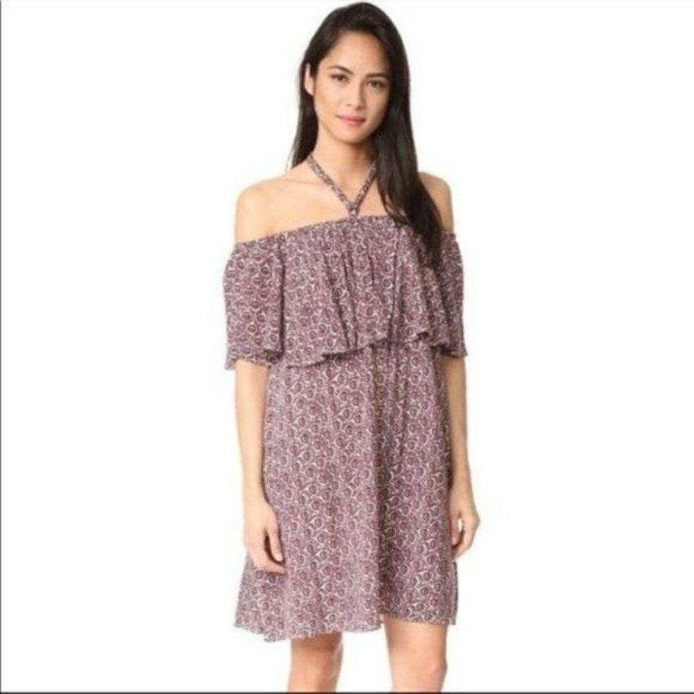 Rebecca Minkoff Havasu Burgundy and Cream Floral Dress sz 10